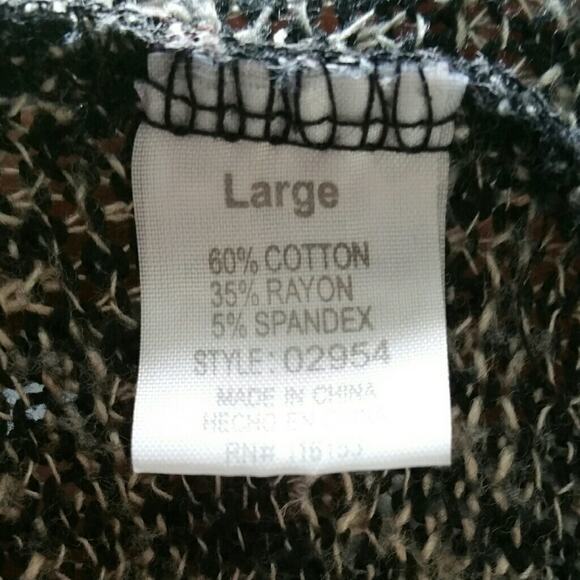 Poof! Black Sweater With Lace Panel Size Large - Picture 6 of 7